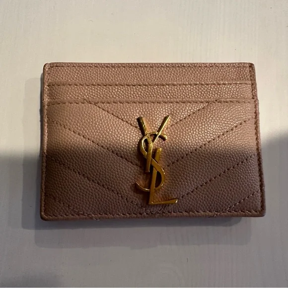 Auth YSL Cassandre Matelasse Card Case Grain De Poudre Embossed Leather in box - Picture 4 of 13